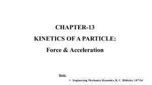 Chapter 13 Kinetics of Particle--Force & Acceleration