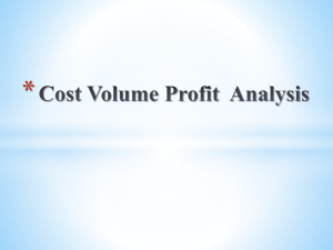 Cost Volume Profit  Analysis