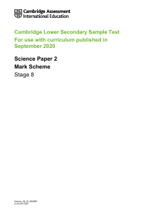 Science Stage 8 Sample Paper 2 Mark Scheme tcm143-595706