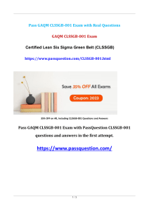Certified Lean Six Sigma Green Belt CLSSGB-001 Exam Questions