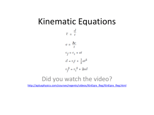 4-Kinematic Equations