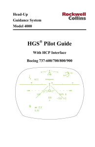 Rockwell Collins 9701-1071 -Head-Up Guidance System Model 4000-HGS Pilot Guide With HCP Interface Boeing 737-600700800900 -RevC