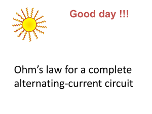 Ohm's law for complete ac circuit