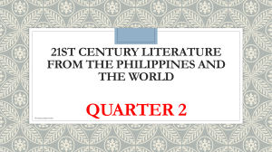 21st century literature 2nd Quarter week 1