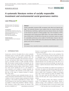 A systematic literature review of socially responsibleinvestment and environmental social governance metrics 2019