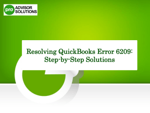 Resolving QuickBooks Error 6209 Step-by-Step Solutions