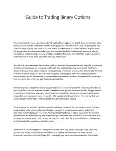 Guide To Trading Binary Options