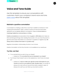 Template  Voice and Tone Guide