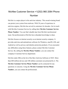 McAfee Customer Service +1(202) 960 2084 Phone Number