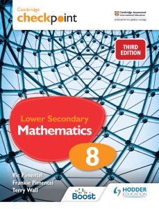 Cambridge Checkpoint Lower Secondary Mathematics Students Book 8 (Frankie Pimentel, Ric Pimentel, Terry Wall) (Z-Library)