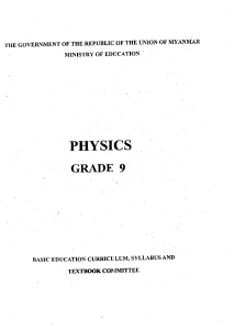 Grade 9 Physics