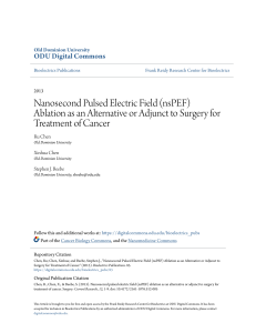 Nanosecond Pulsed Electric Field (nsPEF) Ablation as an Alternative or Adjunct to Surgery for Treatment of Cancer