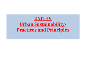 Urban Sustainability UNIT IV