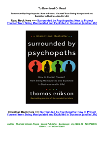DOWNLOAD EPub Surrounded by Psychopaths How to Protect Yourself from Being 