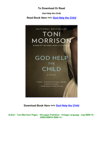 DOWNLOAD PDF God Help the Child by Toni Morrison