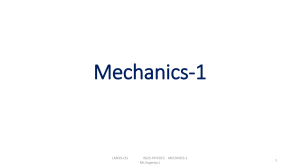 Mechanics -1 chapter