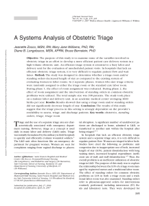 A Systems Analysis of Obstetric Triage.10