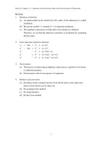 Revision 2A02 2A04 Factorizations