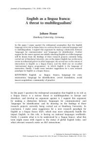 Journal of Sociolinguistics - 2003 - House