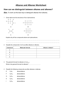 Alkanes and Alkenes Worksheet (1)