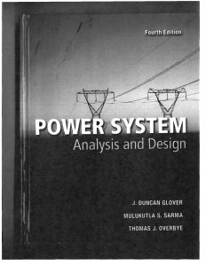 Power System Analysis and Design by Glover and Sarma 4thed