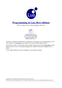 Programming in Lua 1st Edition
