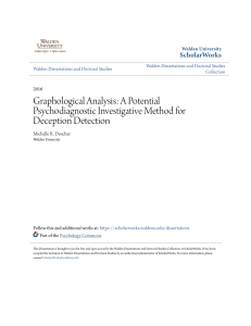 1. Graphological Analysis A Potential Psychodiagnostic Investigative Method for Deception Detection Author Michelle R Doscher