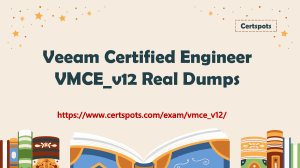 Veeam Certified Engineer (VMCE) VMCE v12 Practice Exam