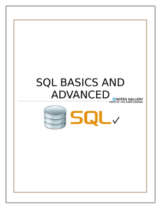 SQL Basics and Advanced 