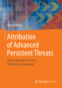 Attribution of Advanced Persistent Threats How to Identify the Actors (1)