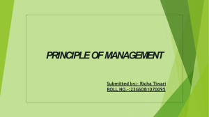 PRINCIPLE OF MANAGEMENT  SECTION 11 RICHA TIWARI ROLL NO-23GSOB1070095