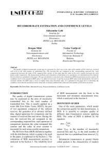 Bit error rate estimation and confidence intervals