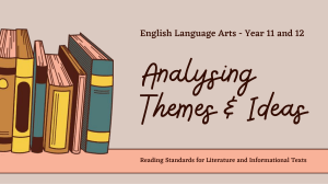 English Analysing Themes and Ideas Presentation Beige Pink Lined Style