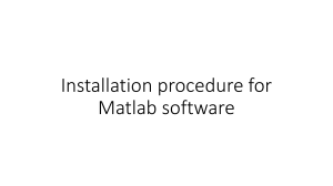 Installation procedure for Matlab software