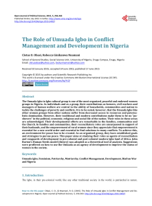The Role of Umuada Igbo in Conflict Management and