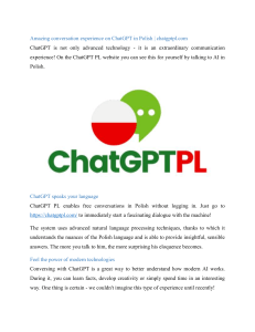 Amazing conversation experience on ChatGPT in Polish | chatgptpl.com