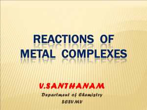 Reaction of Metal complexes