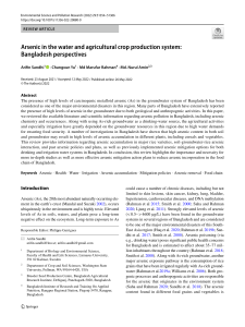 Arsenic in the Water and agricultural crop production