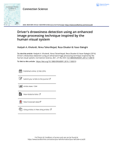 Driver s drowsiness detection using an enhanced image processing technique inspired by the human visual system