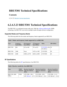 RRU5301 Technical Specifications