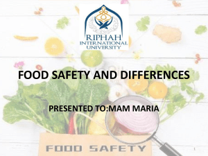 FOOD SAFETY AND DIFFERENCES