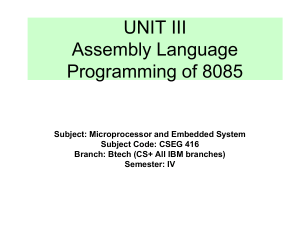 UNIT 3 8085 assembly language ppt