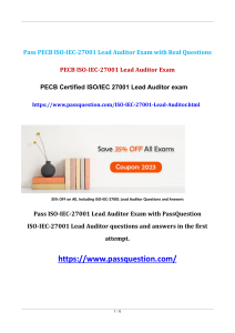 PECB Certified ISOIEC 27001 Lead Auditor exam Questions