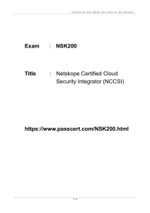 Netskope Certified Cloud Security Integrator NSK200 Dumps