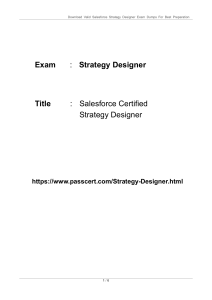 Salesforce Strategy Designer Certification Dumps