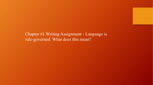 Chapter #1 Writing Assignment ppt
