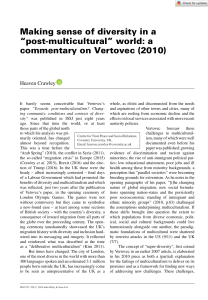 Int Social Sci J - 2019 - Crawley - Making sense of diversity in a  post‐multicultural  world  a commentary on Vertovec 