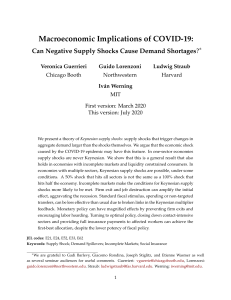 Macroeconomic Implications of COVID 19 by Guerrieri Veronica et al