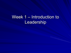 Week 1 - Introduction to Leadership (Moodle)