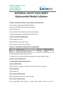 MSDS HYDROXYETHYL METHYL CELLULOSE MHEC- ANXIN CELLULOSE CO.,LTD